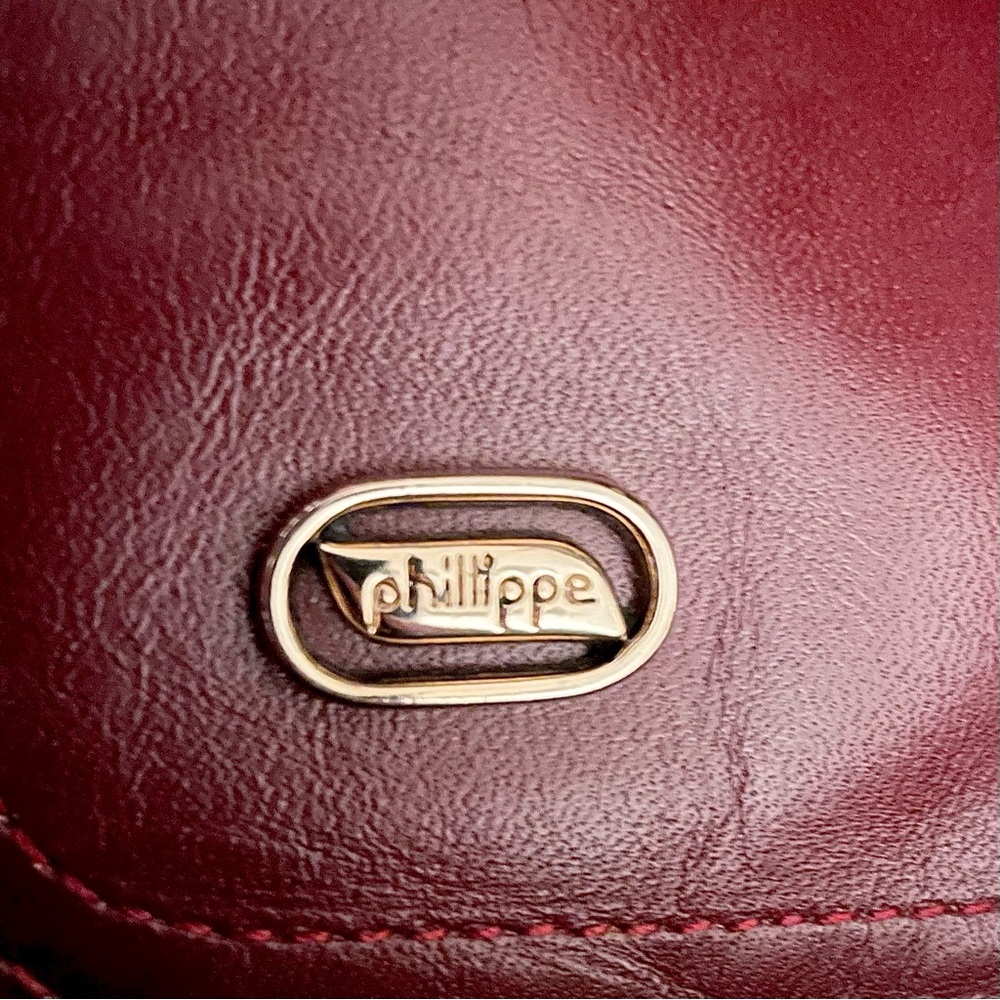 Vintage Phillippe Burgundy Leather Bag - Picture 4 of 7